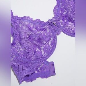 Smart & Sexy Women's Signature Lace Unlined Underwire Bra 42C Purple